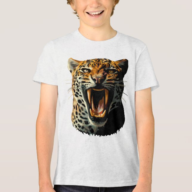 Camiseta Cabeça de ataque com picos-leopardo (Frente)