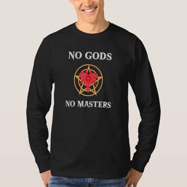 Camiseta Cabeça de Bode Baphomet Demônio Caneta Sem Deus Se (Frente)