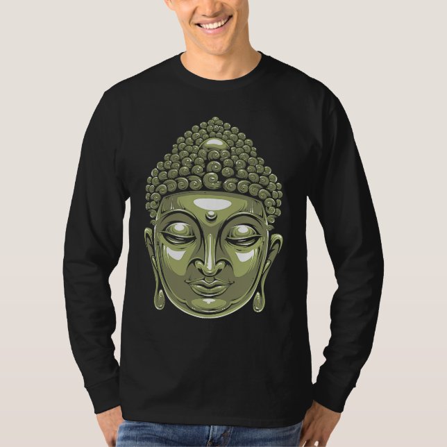 Camiseta Cabeça de Buda com Impressão Posterior Siddhartha  (Frente)