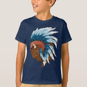 Camiseta Cabeça de Buffalo com Endereço Indígena