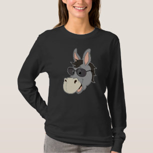 Camiseta Cabeça de burro Óculos escuros Jardim zoológico do