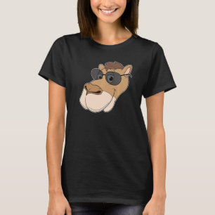 Camiseta Cabeça de Camelo Óculos escuros Zoo do Deserto de