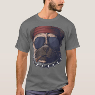 Camiseta cabeça de cão fumante dono de bicho de estimação v