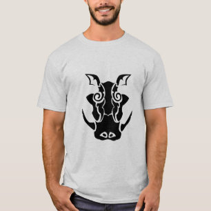 Camiseta Cabeça de Carro de Estilo de Tatuagem Tribal