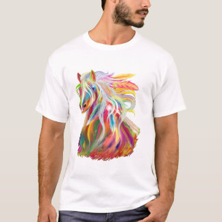 Camiseta Cabeça de Cavalo Aquarela Equestre Leve Longa Eque