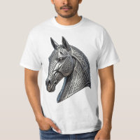 Cabeça de Cavalo de Prata Celta Majestosa com Padr