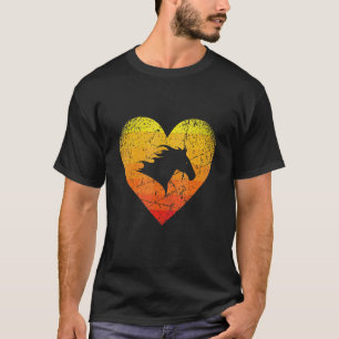 Camiseta cabeça de cavalo vista lateral para a direita cora