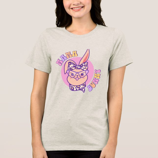 Camiseta Cabeça de Coelho da Páscoa da Mamãe (Frente)
