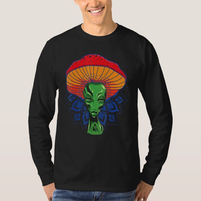 Camiseta Cabeça De Cogumelo alienígena Para O Chapéu Com Ma (Frente)