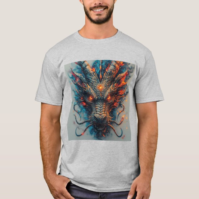 Camiseta Cabeça de Dragão com Olhos Ferozes (Frente)