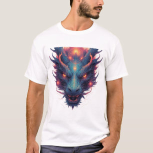 Camiseta Cabeça de Dragão Com Olhos Ferozes