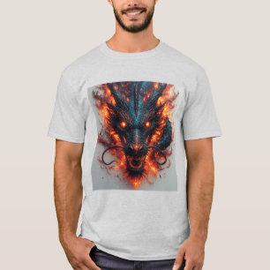 Camiseta Cabeça de Dragão Com Olhos Ferozes