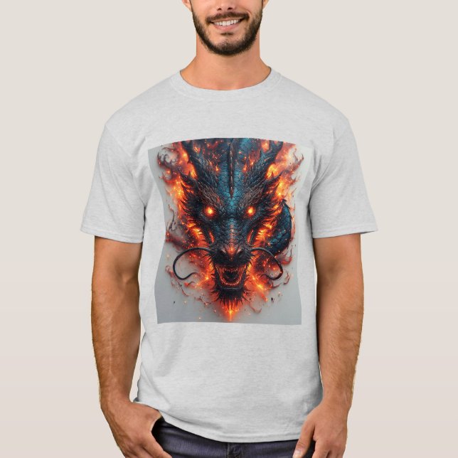 Camiseta Cabeça de Dragão com Olhos Ferozes (Frente)