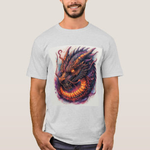 Camiseta Cabeça de Dragão com Olhos Ferozes