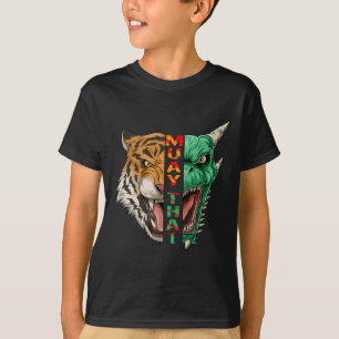 Camiseta Cabeça de Dragão e Tigre - Presente de Muay Thai e