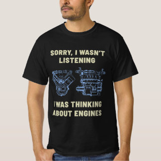 Camiseta Cabeça de Engrenagem de Motor de Carro