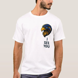 Camiseta Cabeça de Falcão Ousada com a Frase "EU TE VEJO" -