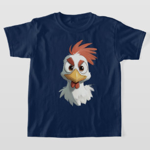 Camiseta Cabeça de Frango de Desenho Animado Irritado