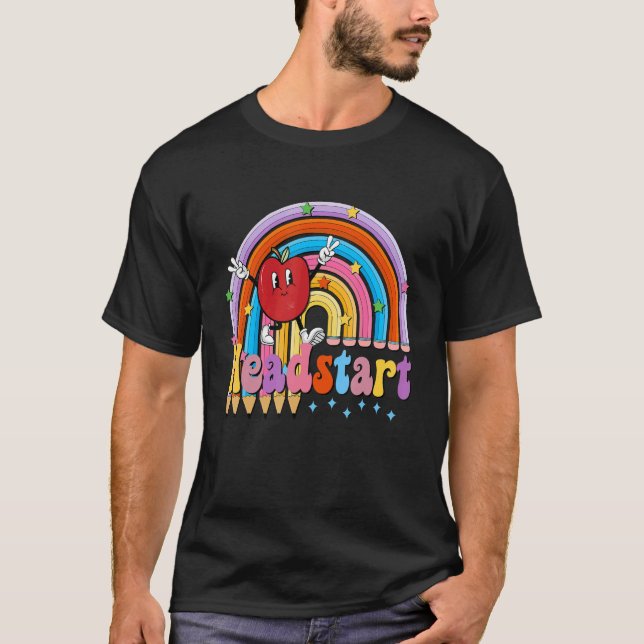 Camiseta Cabeça de Groovy Iniciar Professores Crianças Retr (Frente)