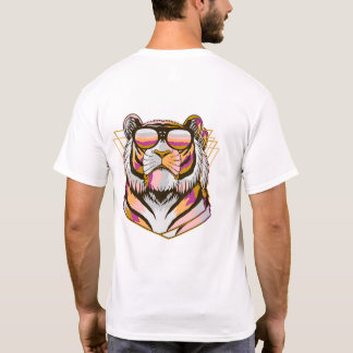 Camiseta Cabeça de Leão Colorida – Desenho Ousado de Animal