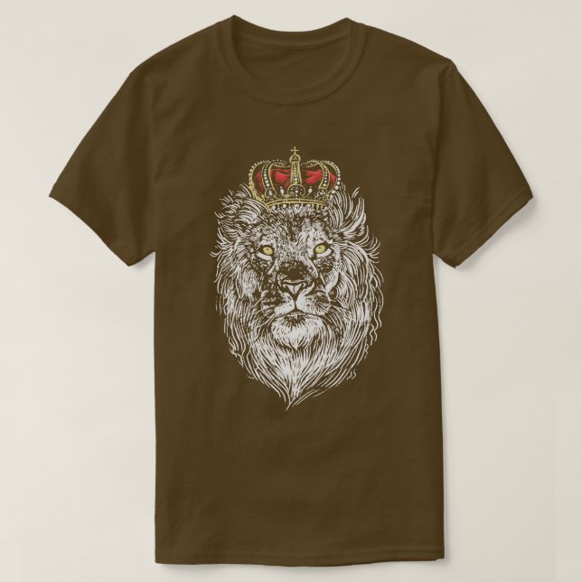 Camiseta Cabeça de Leão com Ouro Grande Pão de Gato Wildli (Frente do Design)
