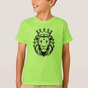 Camiseta Cabeça de Leão com Silhueta de Coroa - Preto 1