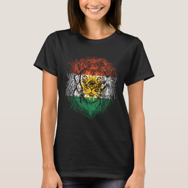 Camiseta Cabeça de Leão do Curdistão Curdo 6 (Frente)