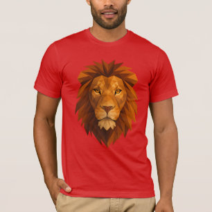 Camiseta Cabeça de Leão Poligonal - Design de Energia Geomé