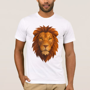 Camiseta Cabeça de Leão Poligonal - Design de Energia Geomé