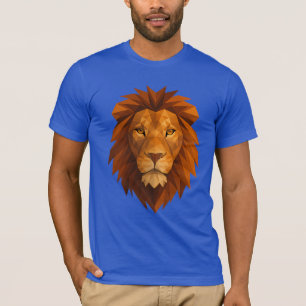 Camiseta Cabeça de Leão Poligonal - Design de Energia Geomé