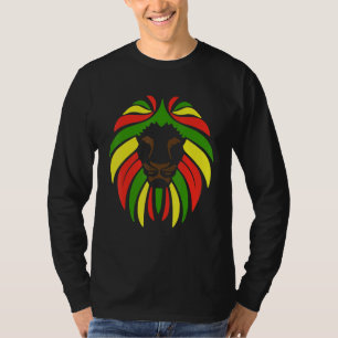 Camiseta Cabeça de Leão Rasta Colorida e Legal para Amante