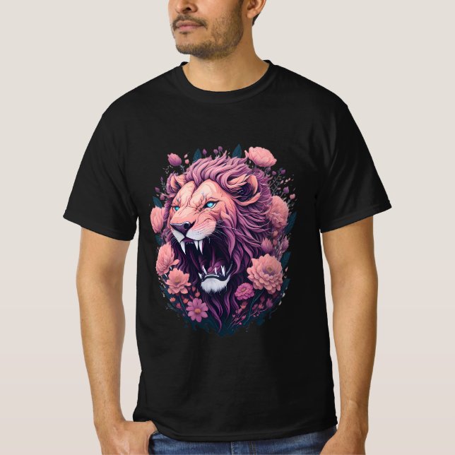 Camiseta cabeça de leão, rei da selva (Frente)