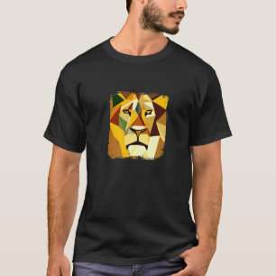 Camiseta Cabeça de Leão Vetor Majestoso com Trabalho de art