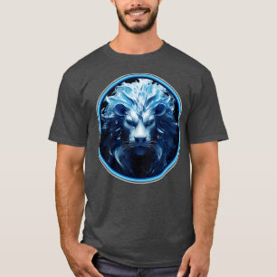 Camiseta Cabeça de Leões 3D Azul