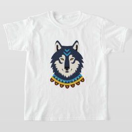 Camiseta Cabeça de lobo em estilo tribal