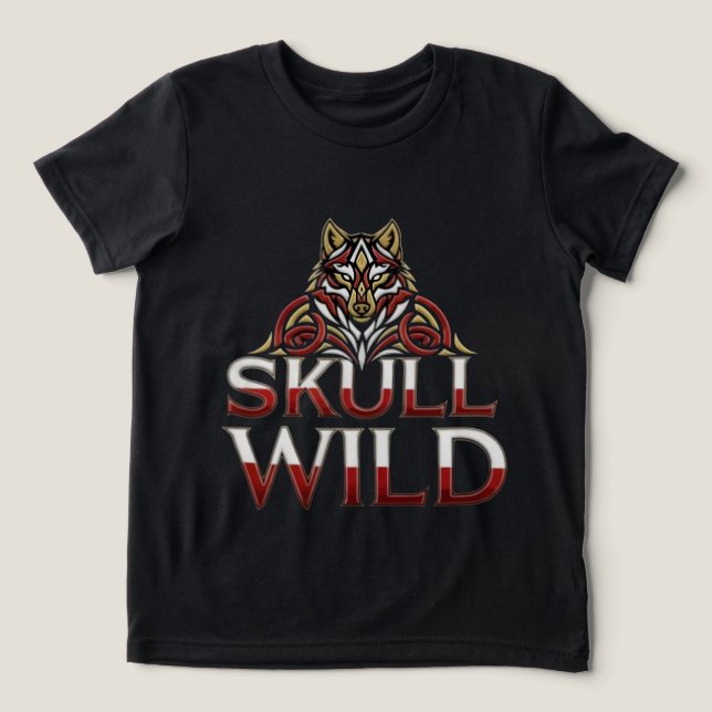Camiseta Cabeça de lobo feroz com entrelaçamento celta e ca (Design frontal)