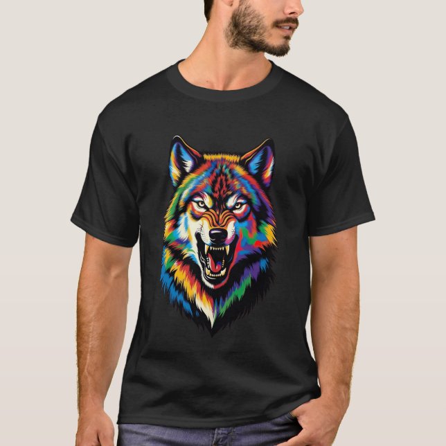 Camiseta Cabeça de Lobo Irritado (Frente)