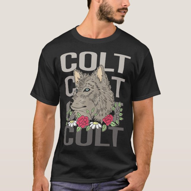 Camiseta Cabeça de Lobo - Nome Colt (Frente)