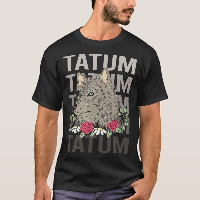Camiseta Cabeça de Lobo - Nome Tatum (Frente)