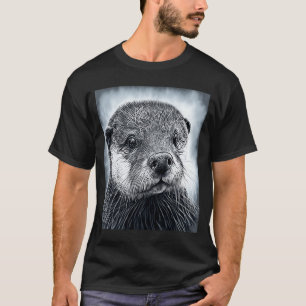 Camiseta Cabeça de Lontra Estética e Legal Pintada Face de
