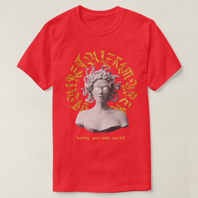 Camiseta cabeça de medusa (Frente do Design)