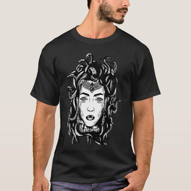 Camiseta Cabeça de Medusa Cobra Cabelo Mitologia Grega Gréc (Frente)