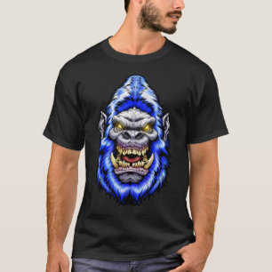 Camiseta Cabeça de Monstro: Grande Pé de Yeti Sasquatch Azu