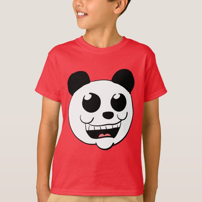 Camiseta Cabeça de Panda de Desenho Animado (Frente)