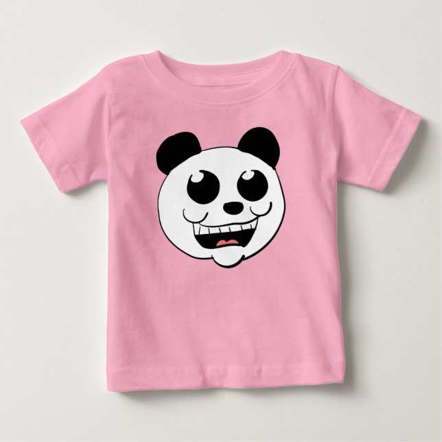 Camiseta Cabeça de Panda de Desenho Animado (Frente)