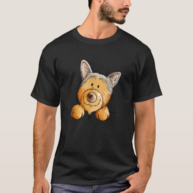 Camiseta Cabeça de Pequeno Yorkshire Terrier I Amigo Cão (Frente)