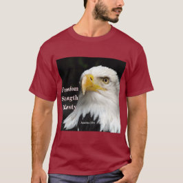 Camiseta Cabeça de perfil de águia careca sobre fundo preto
