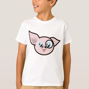 Camiseta Cabeça de Porco Rosa Engraçada 