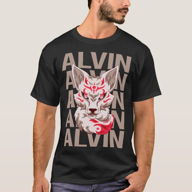 Camiseta Cabeça de Raposa - Nome Alvin (Frente)