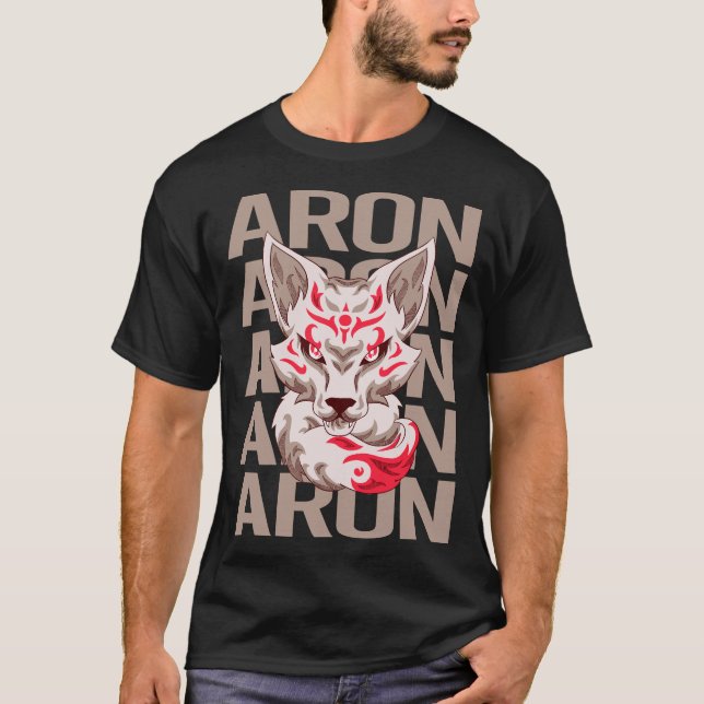 Camiseta Cabeça de Raposa - Nome Aron (Frente)